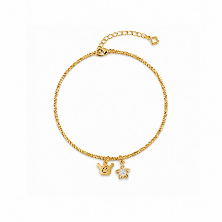 Personalized Initial Charm Anklet for Girls Kids Ankle Bracelet