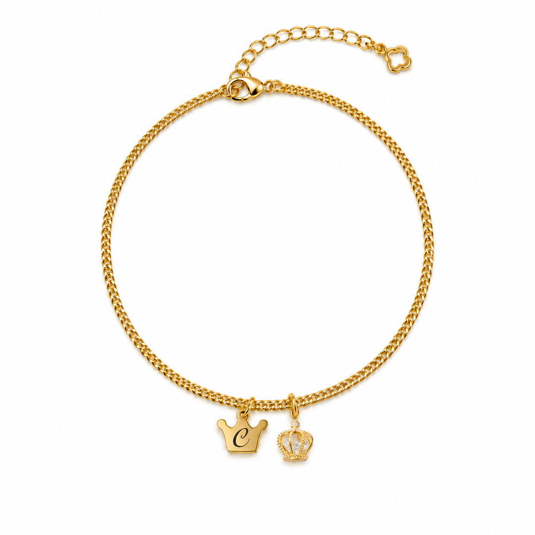 Personalized Initial Charm Anklet for Girls Kids Ankle Bracelet