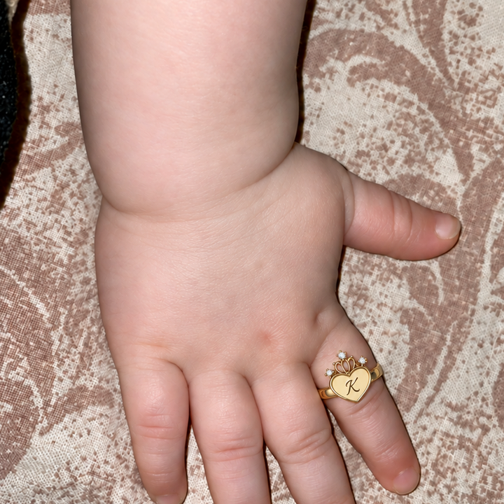 Monogramm Herz Personalisierter Initialen-Mädchenring