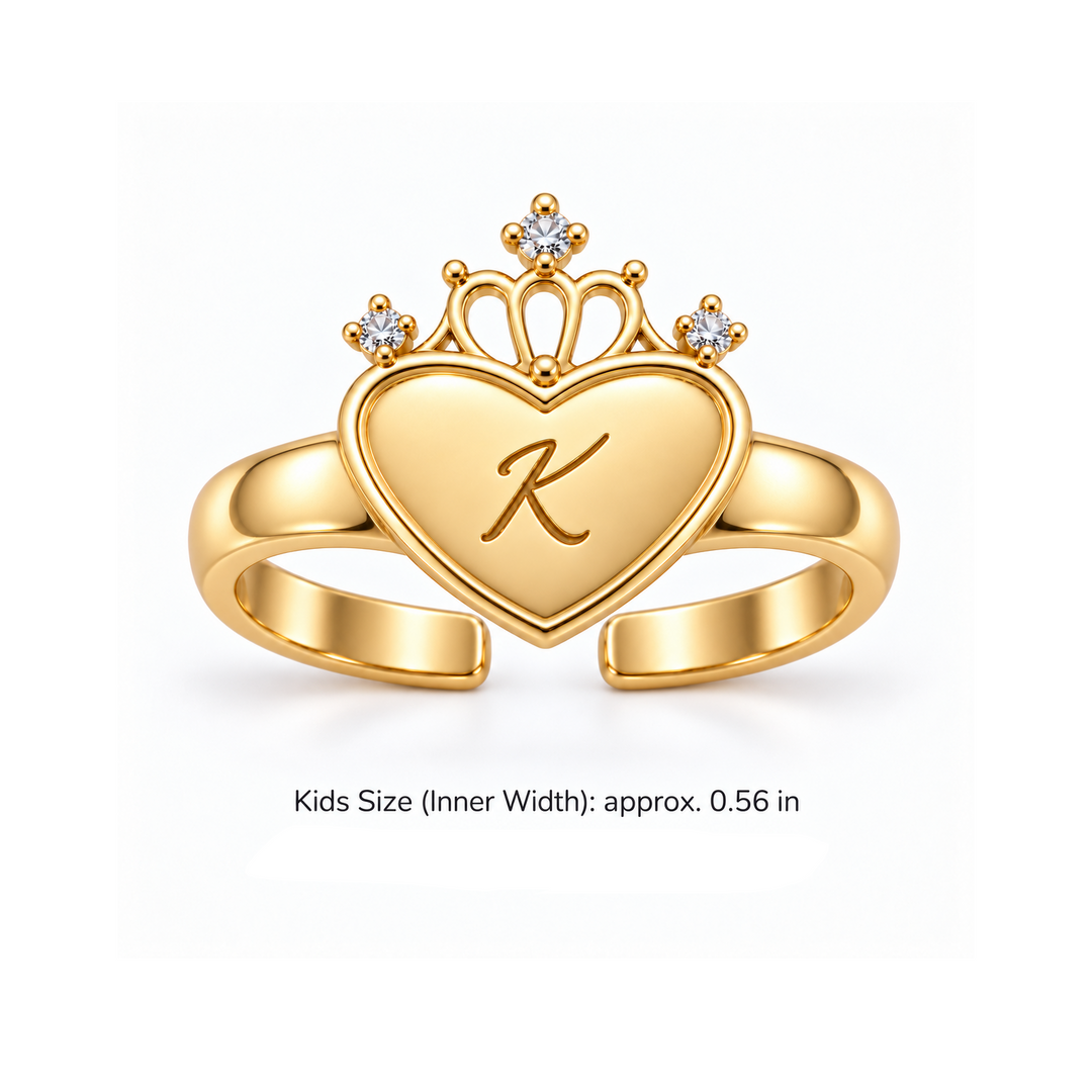 Monogramm Herz Personalisierter Initialen-Mädchenring