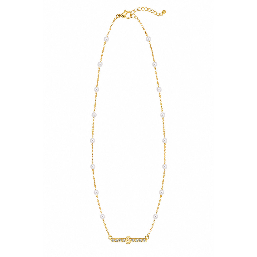 Personalized Initial Dainty Pearl Necklace for Girls