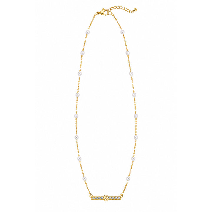 Personalized Initial Dainty Pearl Necklace for Girls