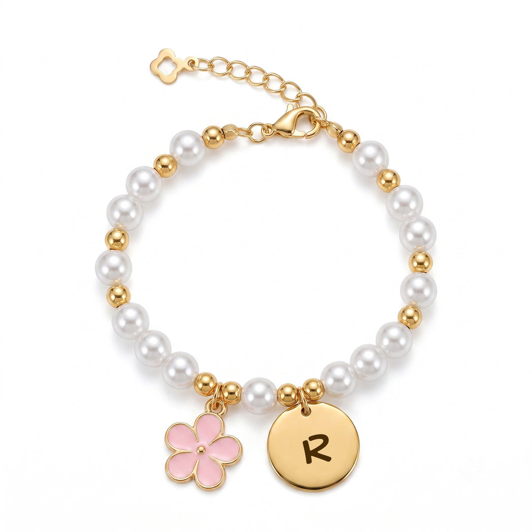 Personalisiertes Baby-Namens- und Geburtsstein-Armband 