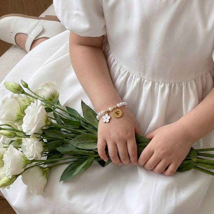Personalisiertes Baby-Namens- und Geburtsstein-Armband 