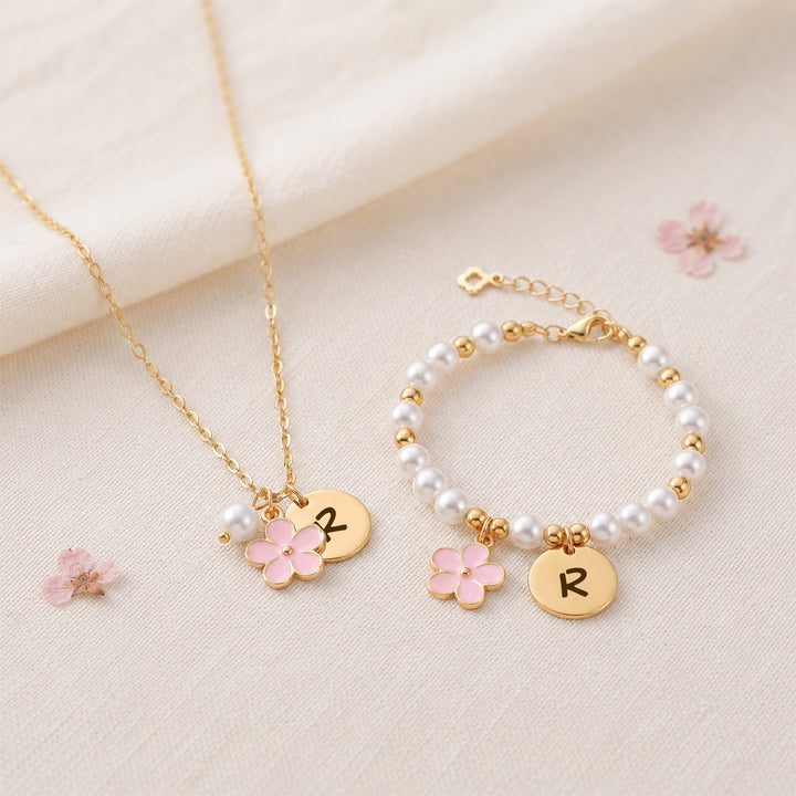 Personalisiertes Baby-Namens- und Geburtsstein-Armband 