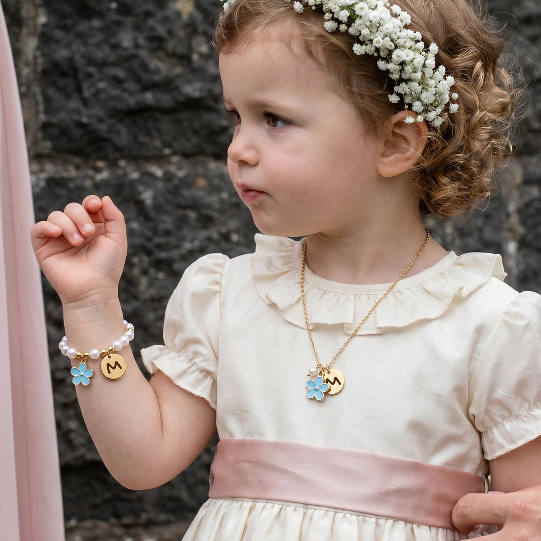 Personalisiertes Baby-Namens- und Geburtsstein-Armband 