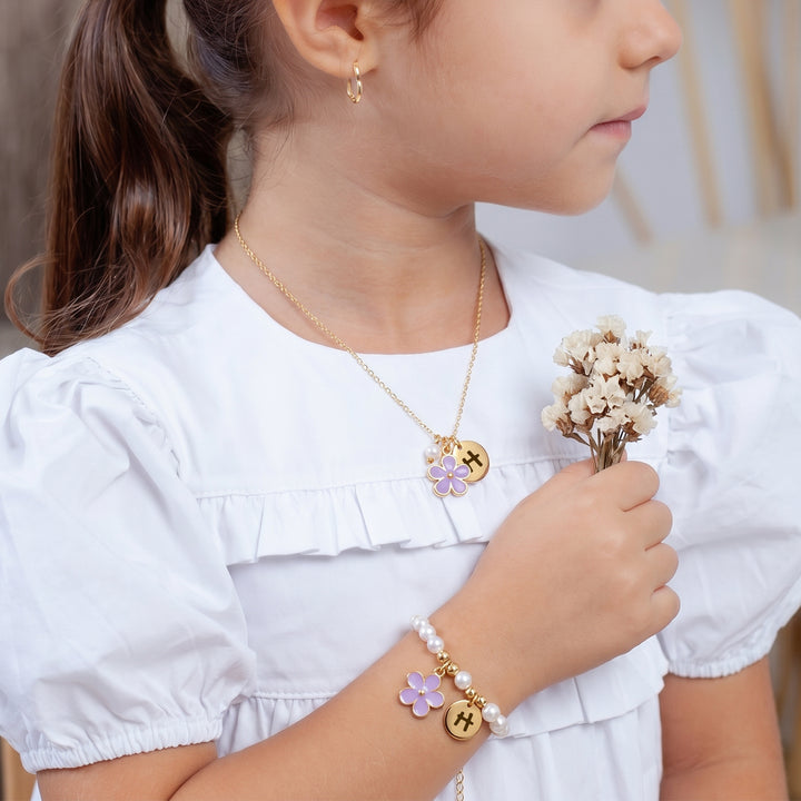 Personalisiertes Baby-Namens- und Geburtsstein-Armband 