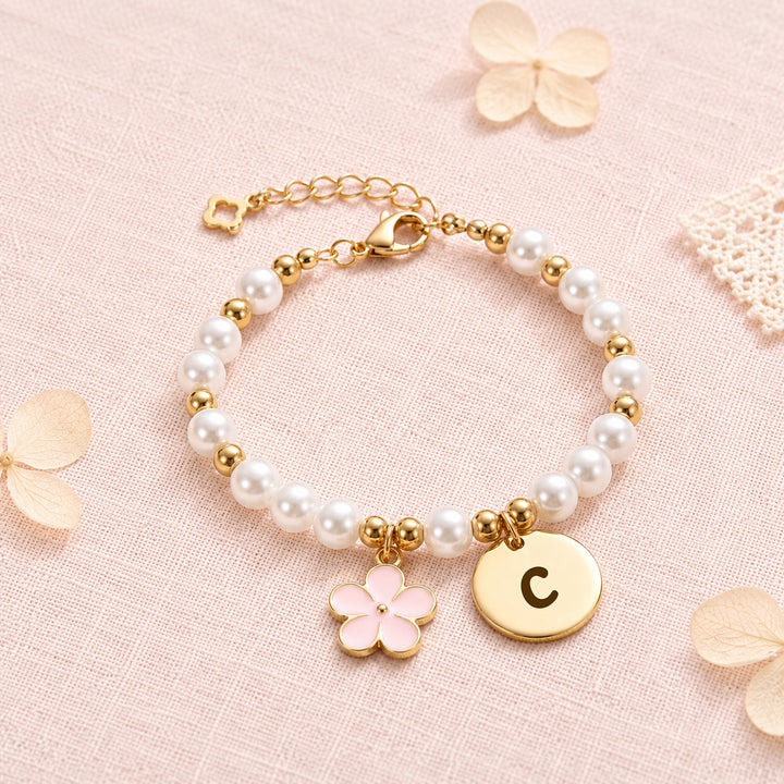Personalisiertes Baby-Namens- und Geburtsstein-Armband 