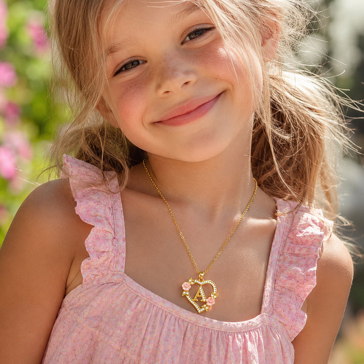Bracelet personnalisé avec initiales pour bébé en forme de petit cœur