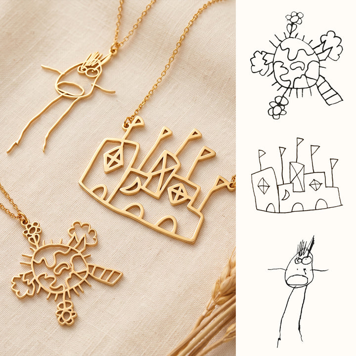 Personalized Kids Drawing Necklace