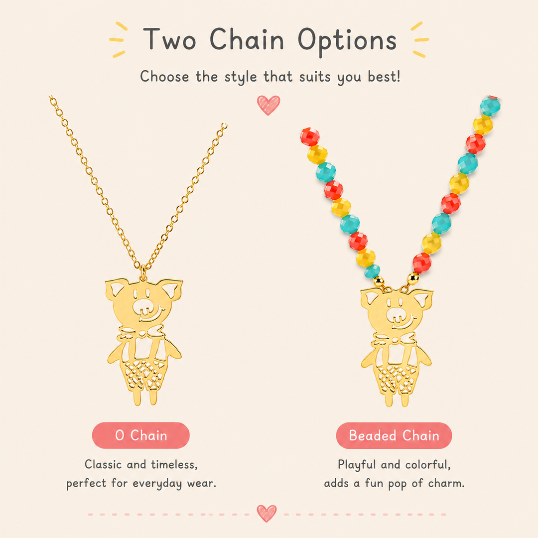 Personalized Kids Drawing Necklace