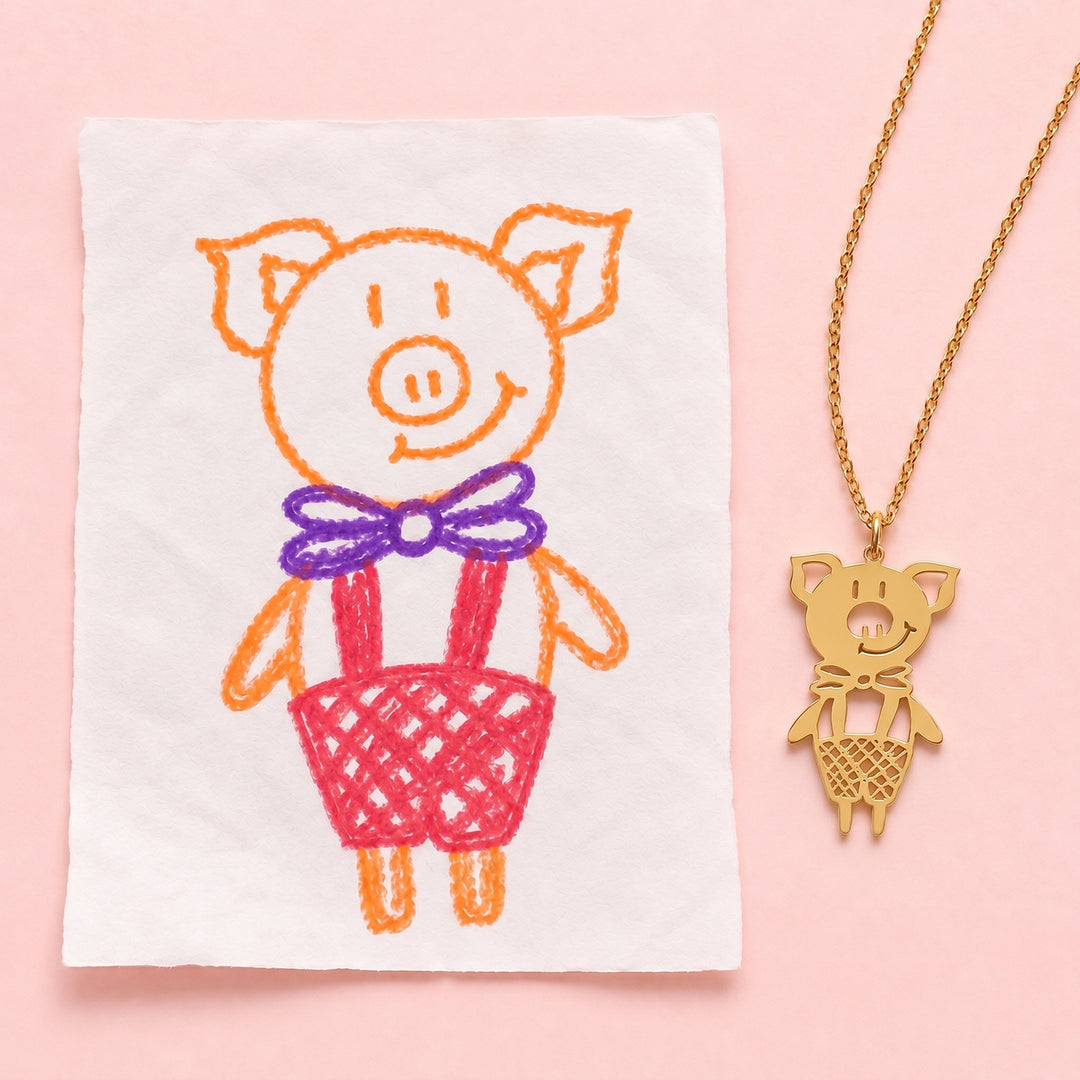 Personalized Kids Drawing Necklace