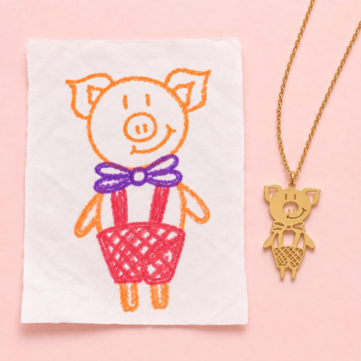 Personalized Kids Drawing Necklace
