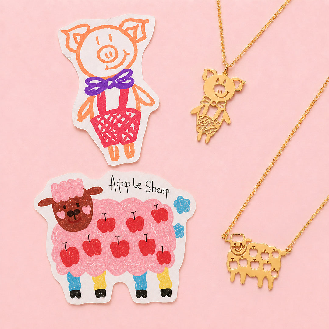 Personalized Kids Drawing Necklace