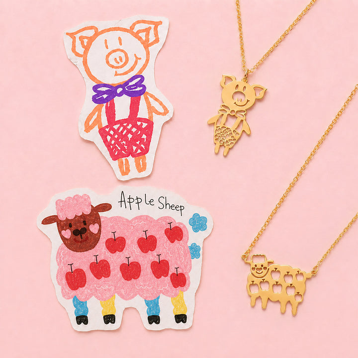 Personalized Kids Drawing Necklace