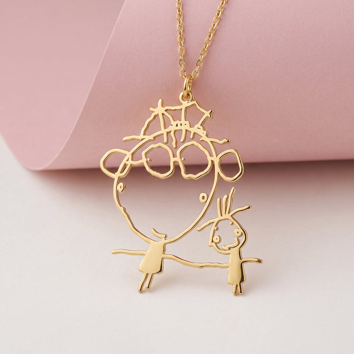 Personalized Kids Drawing Necklace