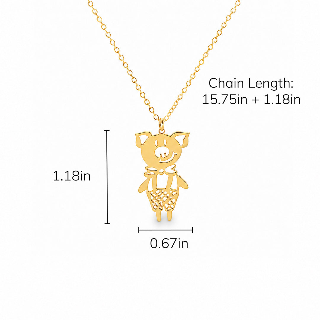 Personalized Kids Drawing Necklace