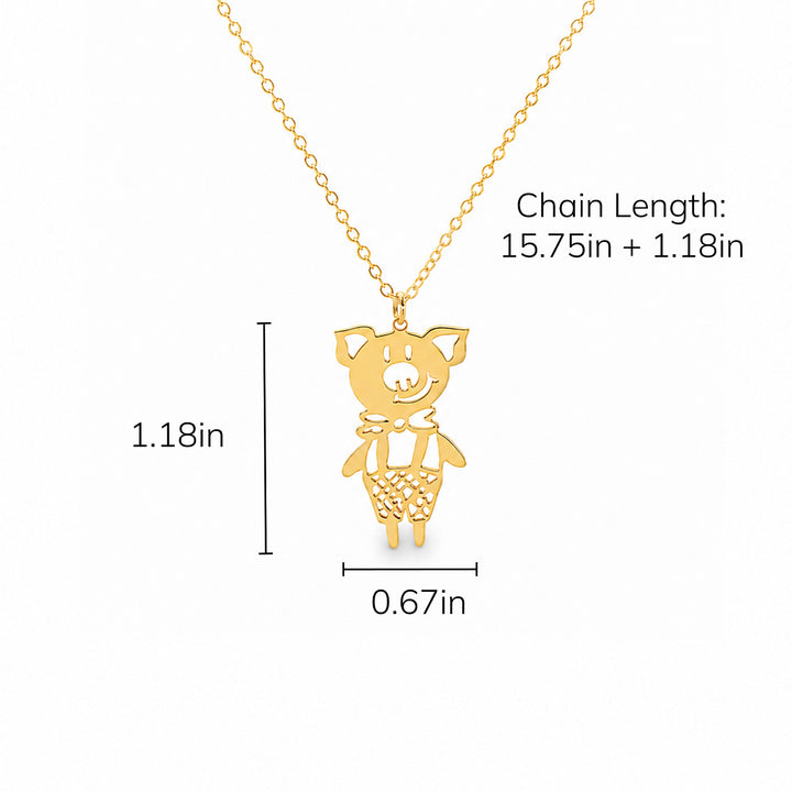 Personalized Kids Drawing Necklace