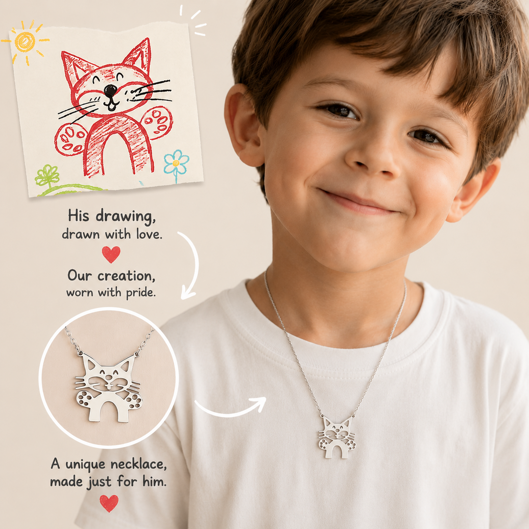 Personalized Kids Drawing Necklace