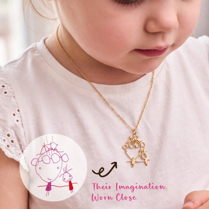 Personalized Kids Drawing Necklace