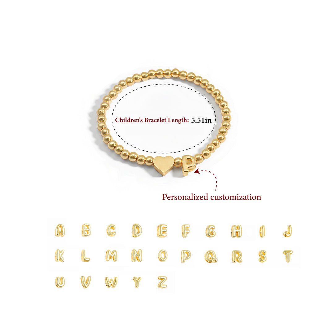 Girls’ Personalized Initial Necklace with Heart Charm