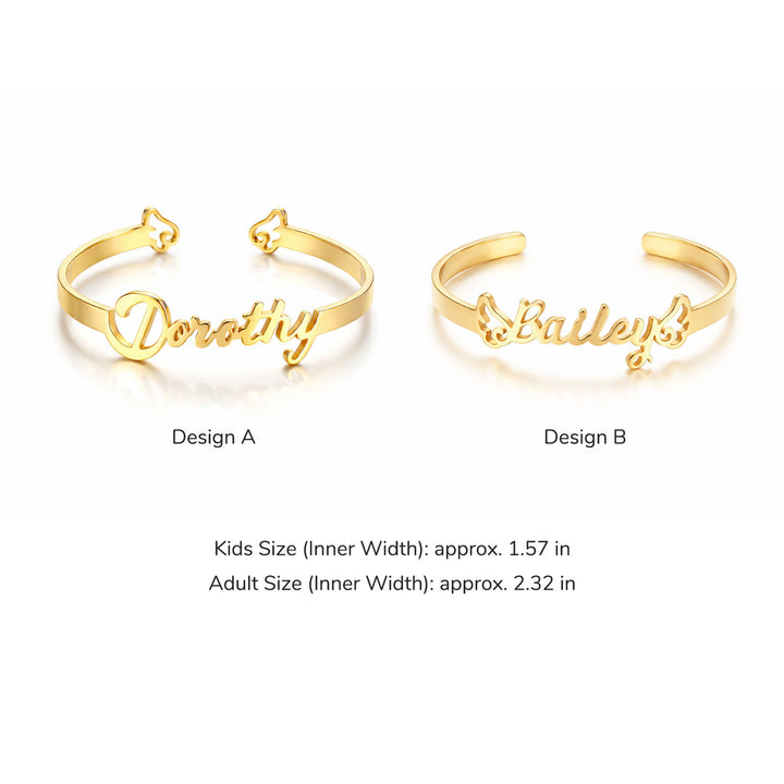 Personalized Baby Name Cuff Bracelet with Angel Wings