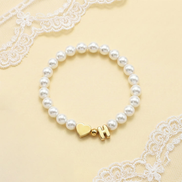 Personalized Kids Pearl Initial Bracelet