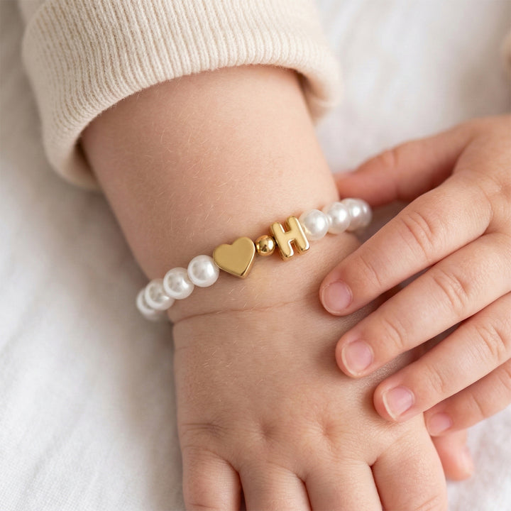 Personalized Kids Pearl Initial Bracelet