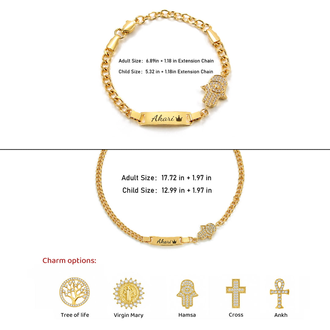 Bracelet personnalisé avec nom de bébé et pierre de naissance 