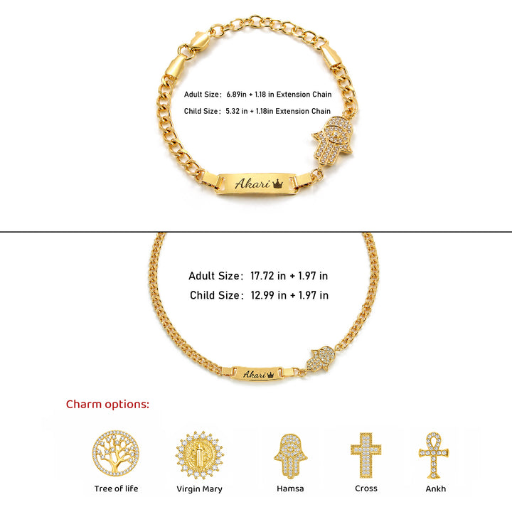 Bracelet personnalisé avec nom de bébé et pierre de naissance 