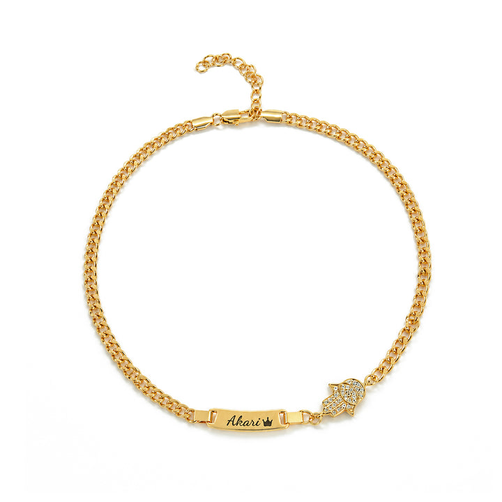 Bracelet personnalisé avec nom de bébé et pierre de naissance 