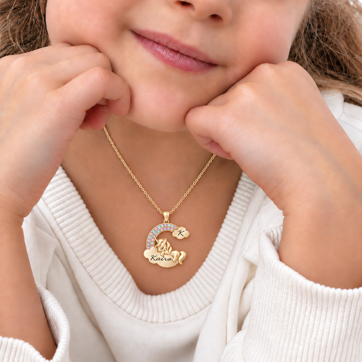 Personalized Magical Unicorn Name Necklace for Girls