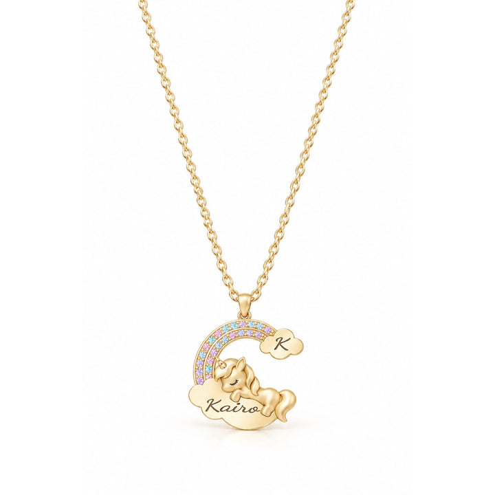 Personalized Magical Unicorn Name Necklace for Girls
