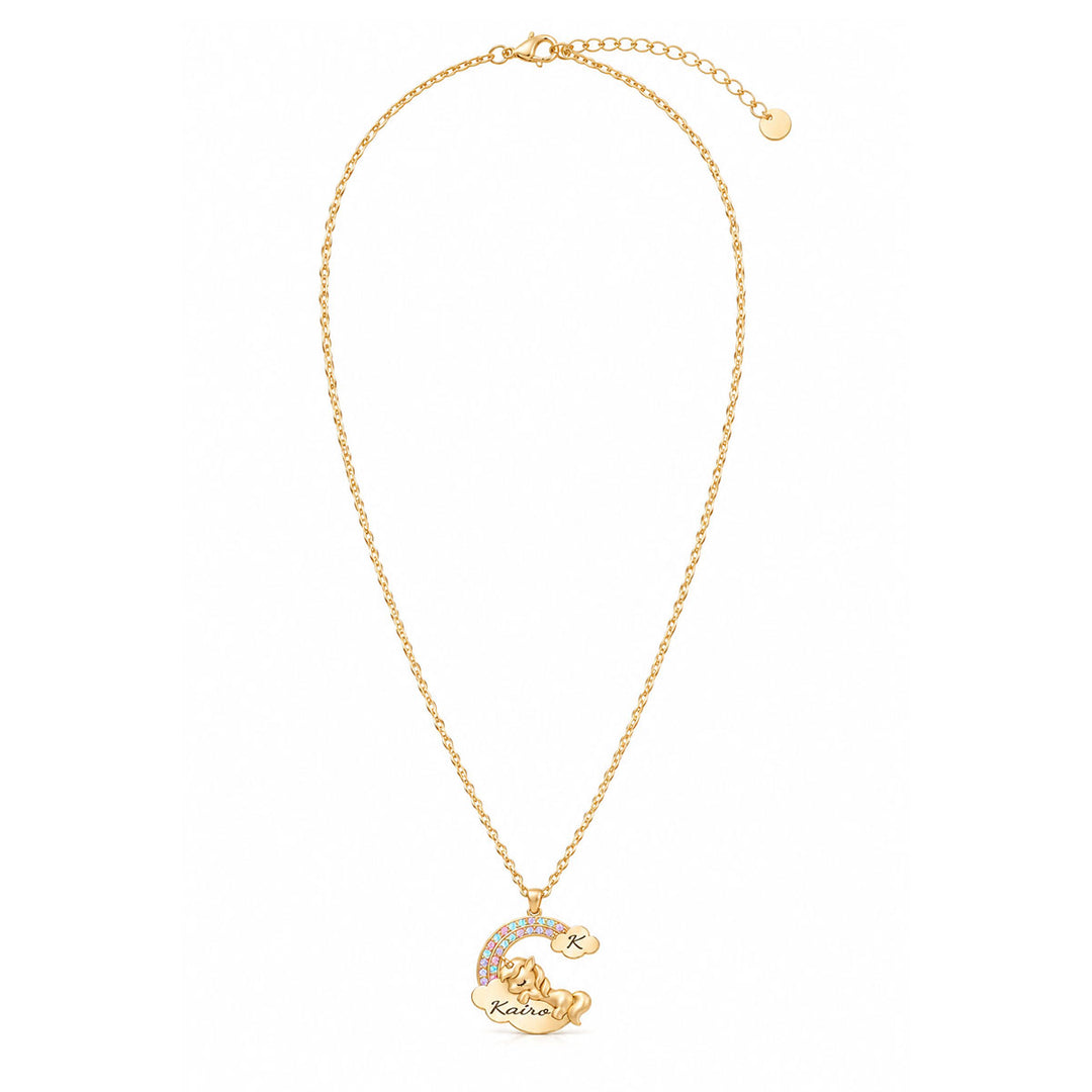 Personalized Magical Unicorn Name Necklace for Girls
