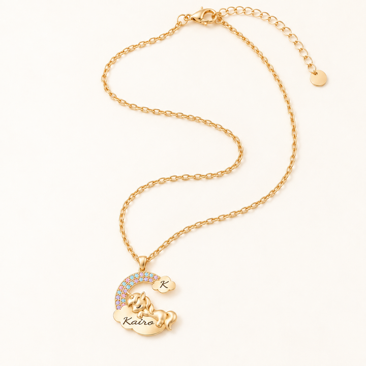 Personalized Magical Unicorn Name Necklace for Girls