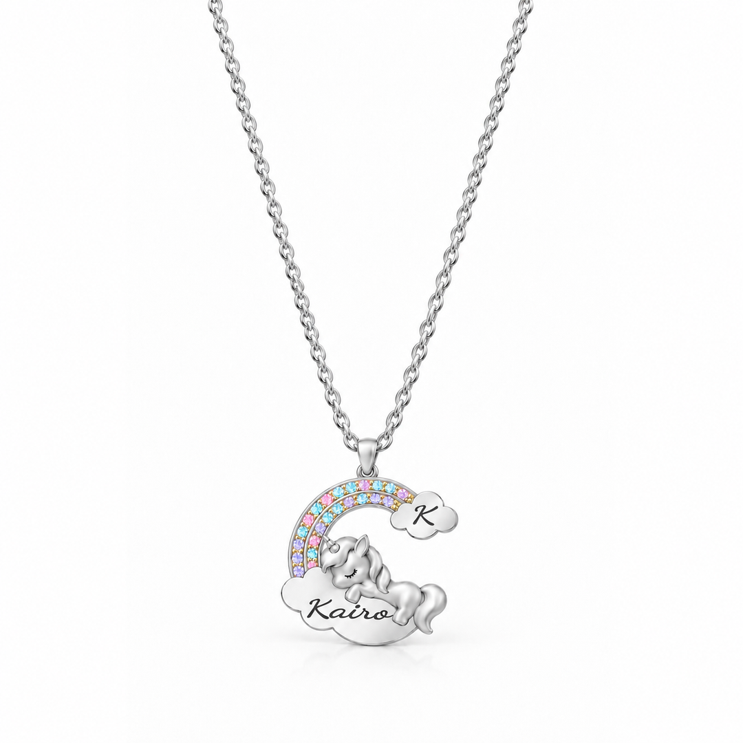 Personalized Magical Unicorn Name Necklace for Girls