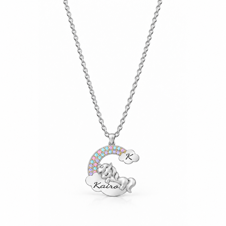 Personalized Magical Unicorn Name Necklace for Girls