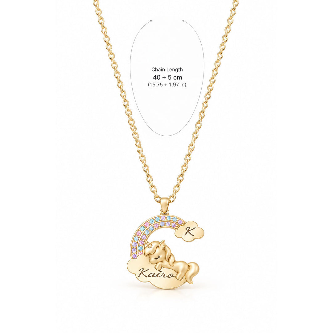 Personalized Magical Unicorn Name Necklace for Girls