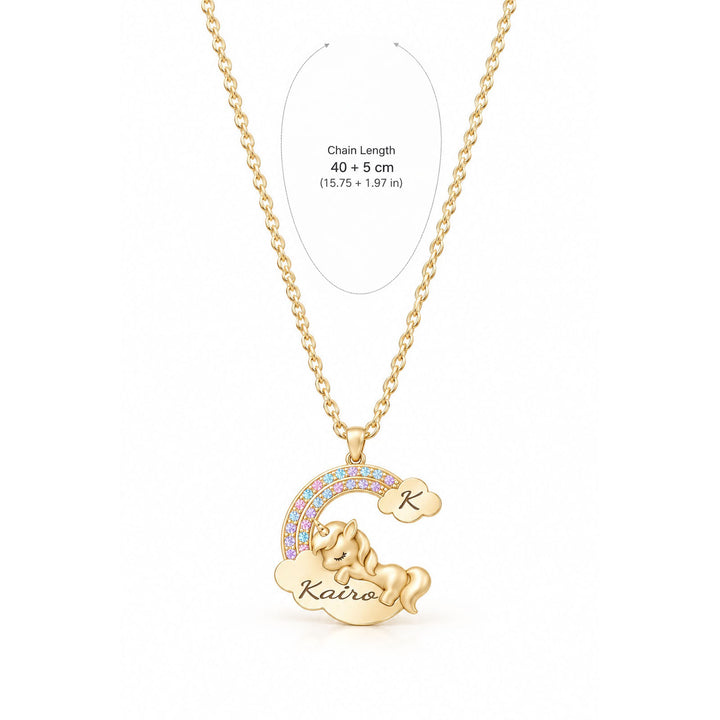 Personalized Magical Unicorn Name Necklace for Girls