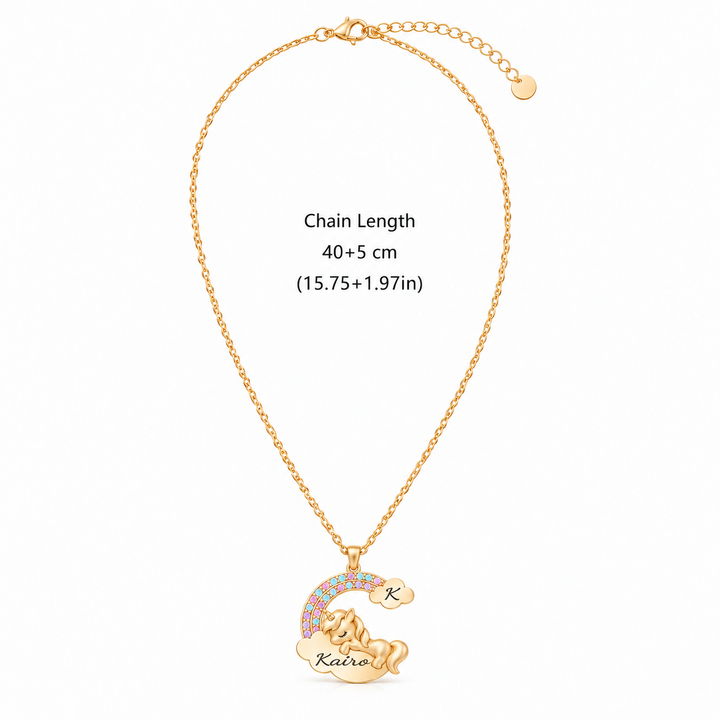 Personalized Magical Unicorn Name Necklace for Girls