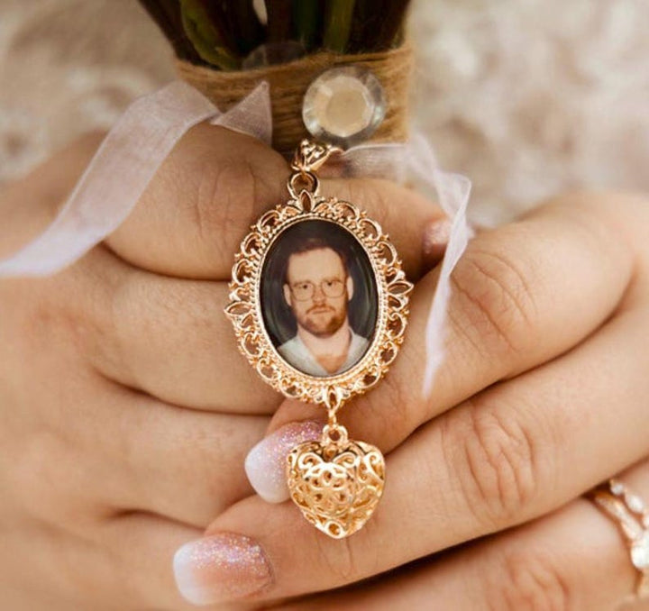 Personalized Memorial Bouquet Charm with Custom Photos
