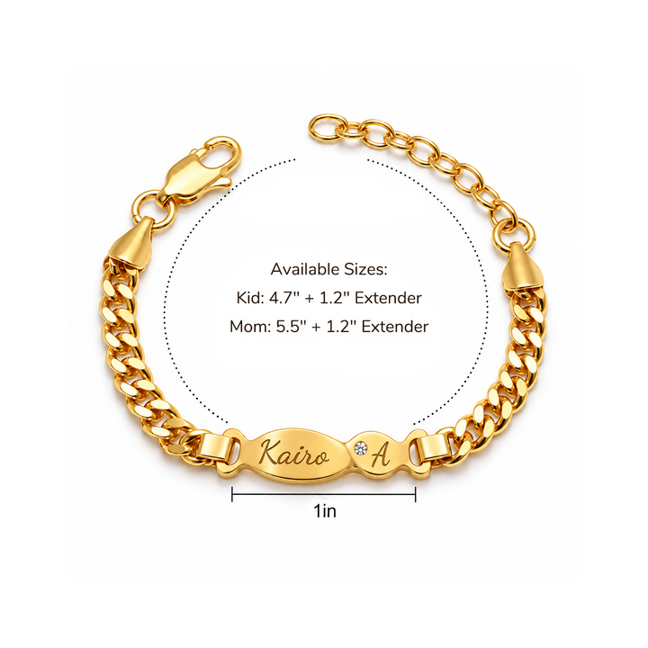 Personalized Mommy and Me Double Fish Name & Initial Bracelet