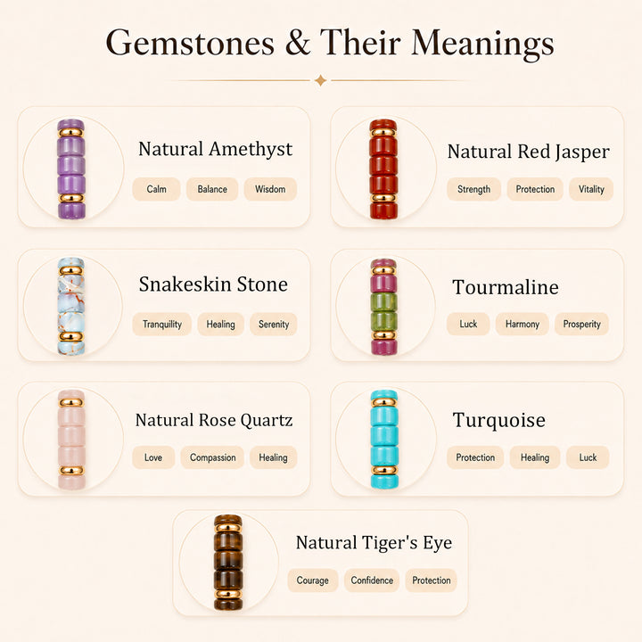 Personalized Name Bracelet with Natural Stone Beads for Kids and Adults