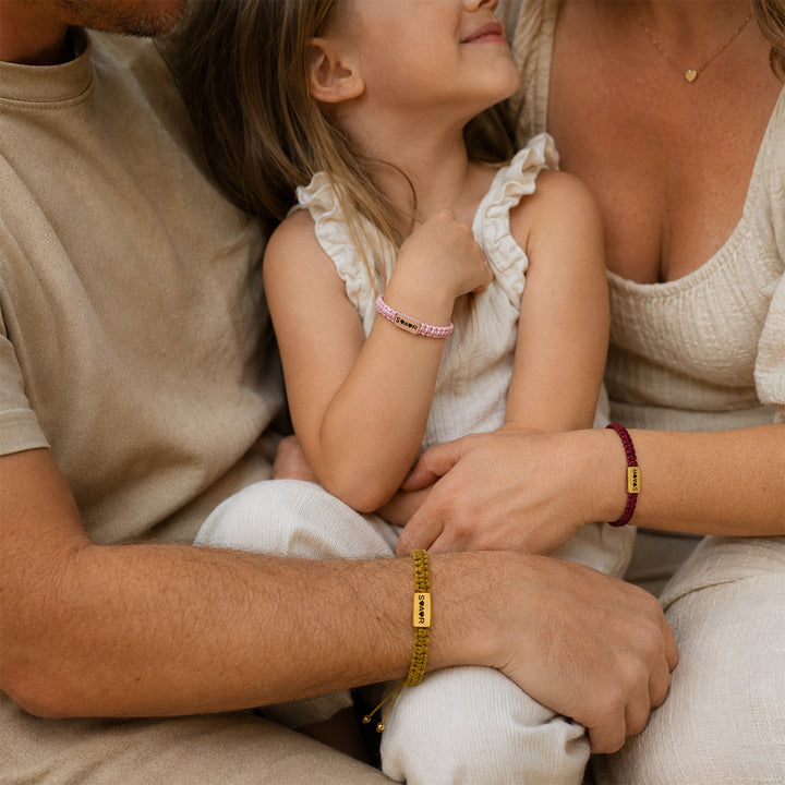 Personalized Name Braided Bracelet Adjustable Woven Rope Bracelet for Kids and Adults