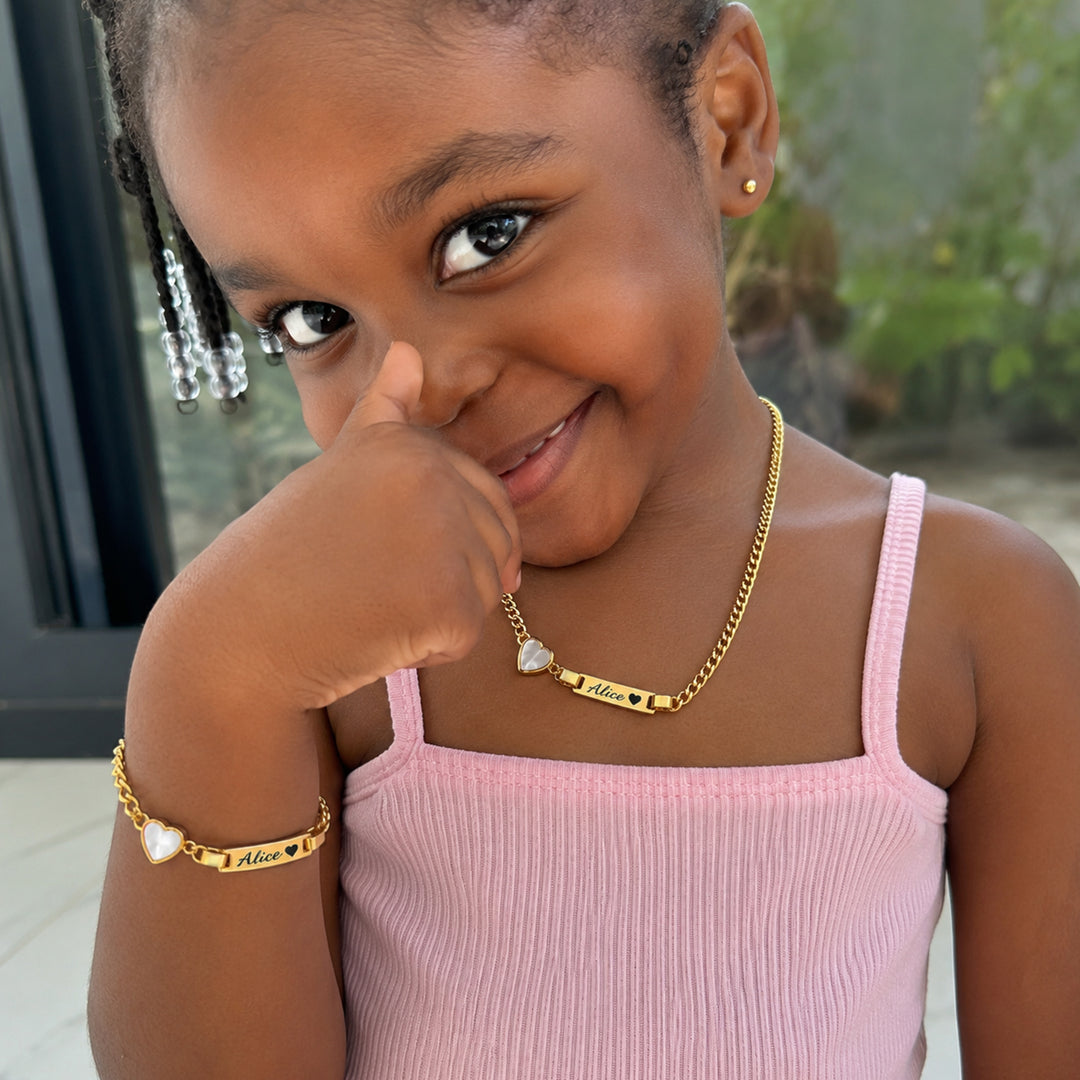 Personalisiertes Baby-Namens- und Geburtsstein-Armband 