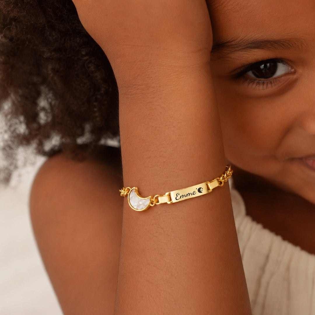 Personalisiertes Baby-Namens- und Geburtsstein-Armband 