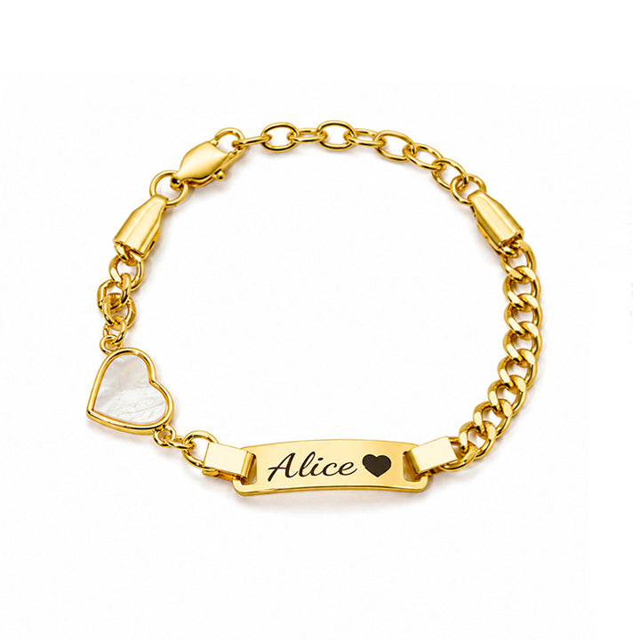 Personalisiertes Baby-Namens- und Geburtsstein-Armband 