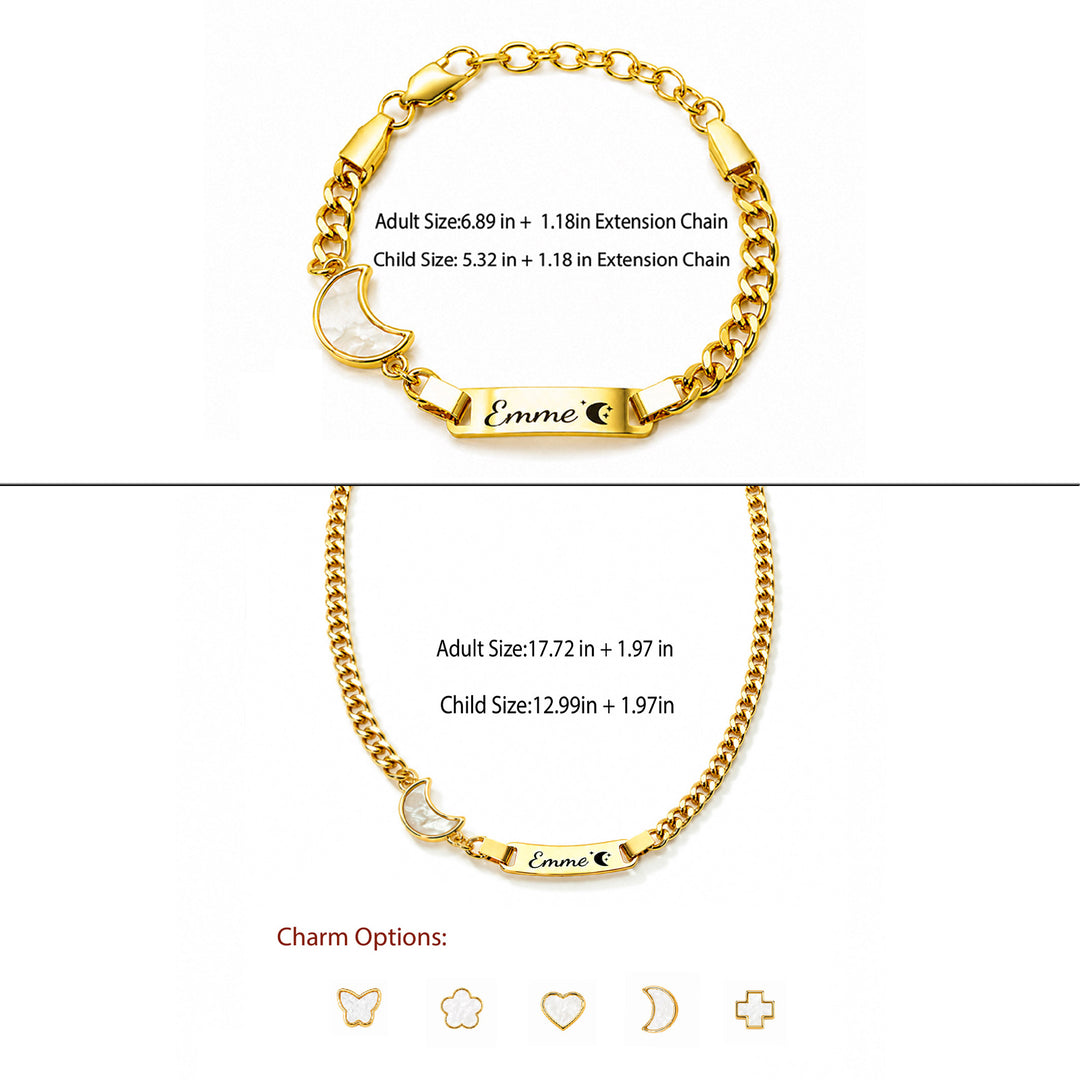 Personalisiertes Baby-Namens- und Geburtsstein-Armband 