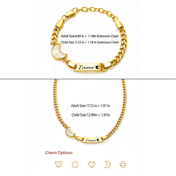 Personalisiertes Baby-Namens- und Geburtsstein-Armband 