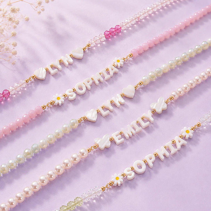 Personalisiertes kleines Herz-Baby-Initialenarmband
